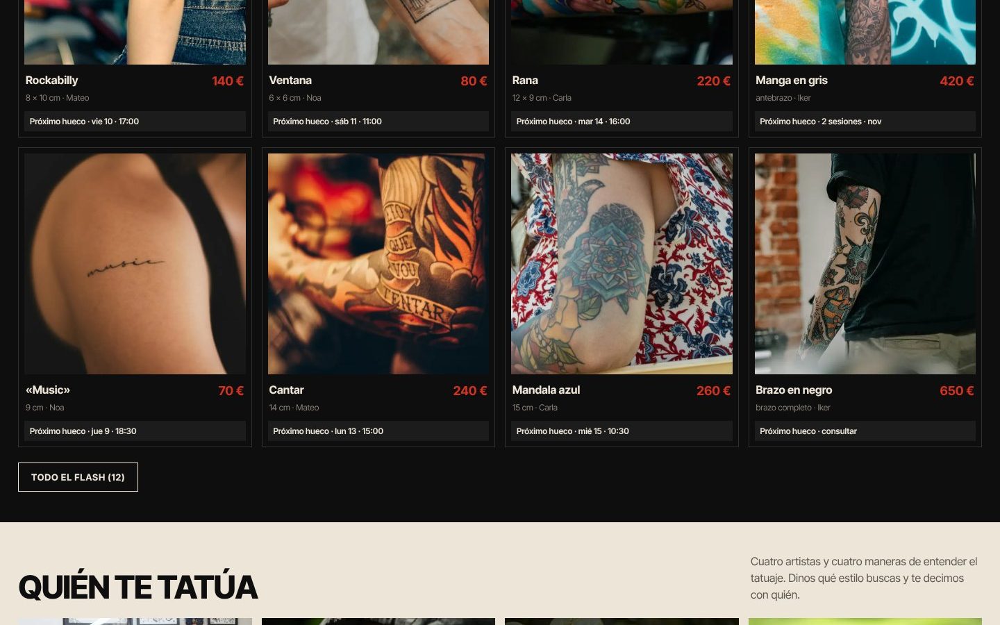 Lenta homepage section