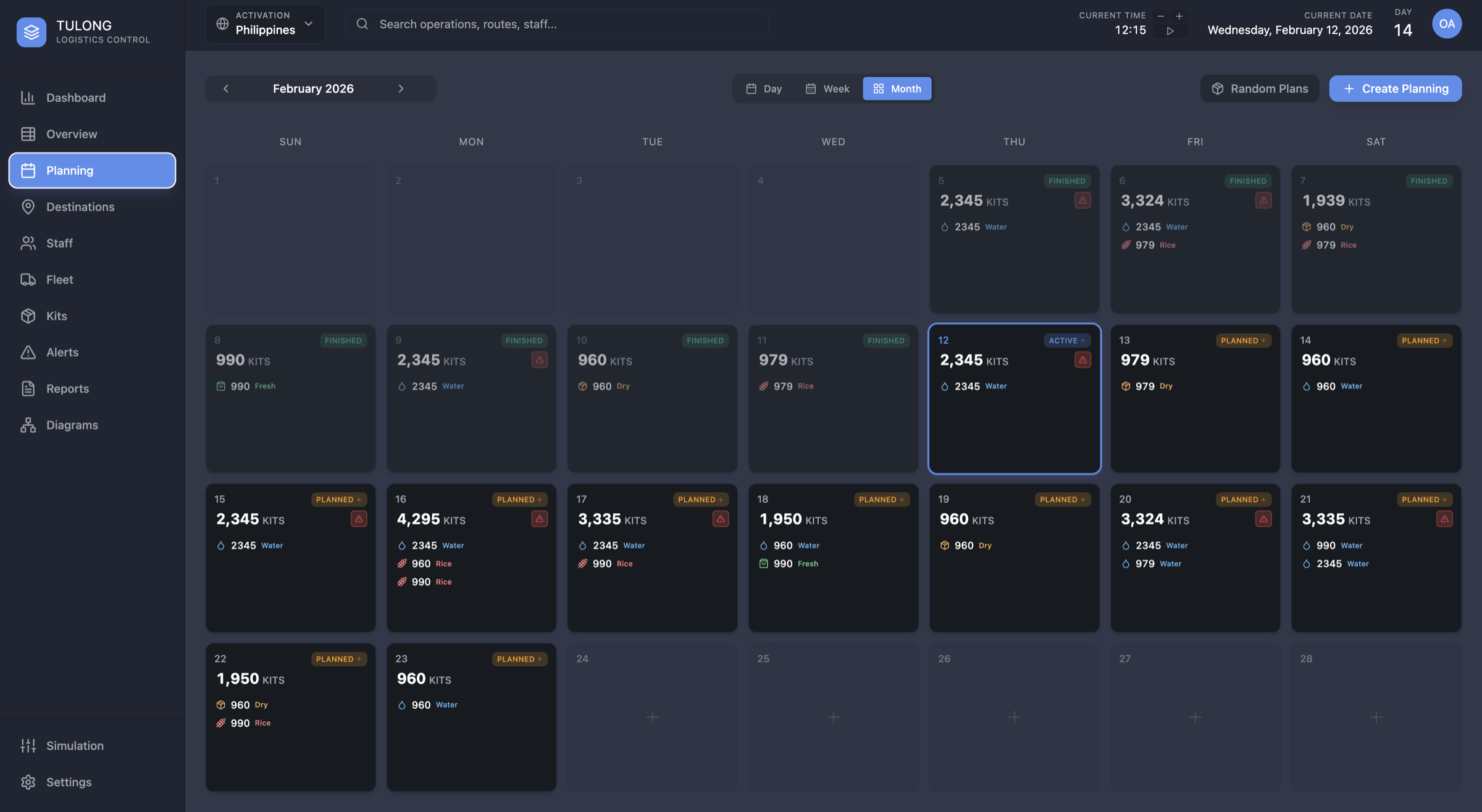 Tulong destination block planning